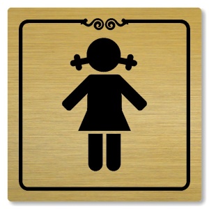 WC dívky, 100x100mm, zlatá, Texas